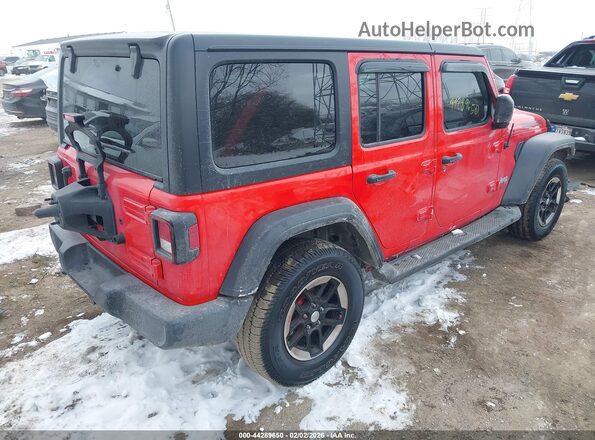 1C4HJXDNXKW591467 2019 JEEP WRANGLER UNLIMITED Красный Задняя правая четверть