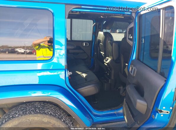 1C4HJXEGXNW102375 2022 JEEP WRANGLER UNLIMITED Blue Widok naklejki z numerem VIN