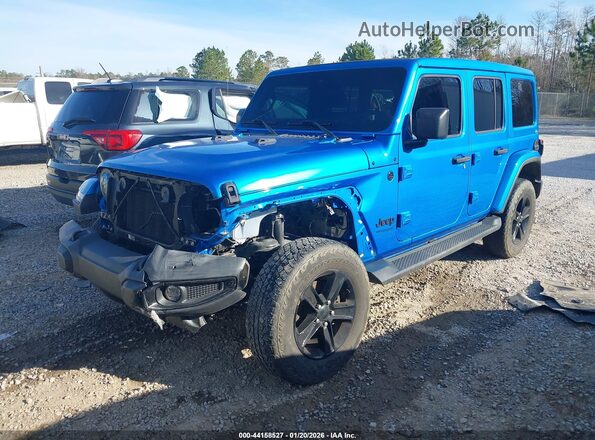 1C4HJXEGXNW102375 2022 JEEP WRANGLER UNLIMITED Blue Przód lewy