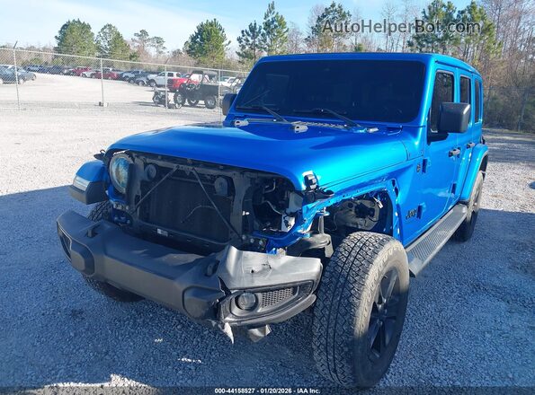 1C4HJXEGXNW102375 2022 JEEP WRANGLER UNLIMITED Blue Widok z przodu