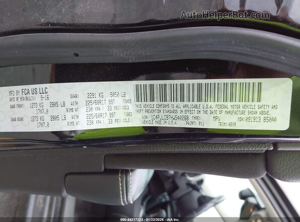 1C4PJLCB7HW540268 2017 JEEP CHEROKEE Black Widok komory silnika
