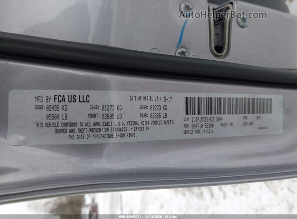 1C4PJMCS1HD213804 2017 JEEP CHEROKEE Silver Engine compartment view