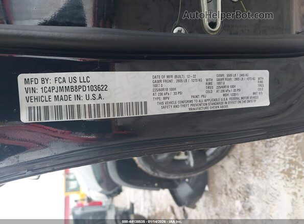 1C4PJMMB8PD103622 2023 JEEP CHEROKEE Black Engine compartment view