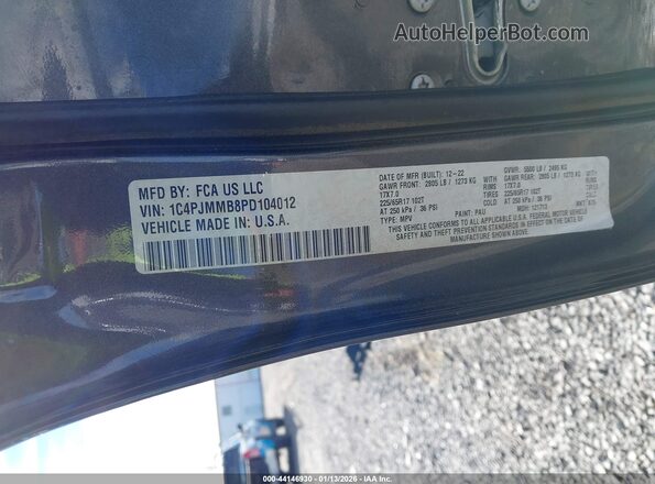 1C4PJMMB8PD104012 2023 JEEP CHEROKEE Gray Engine compartment view