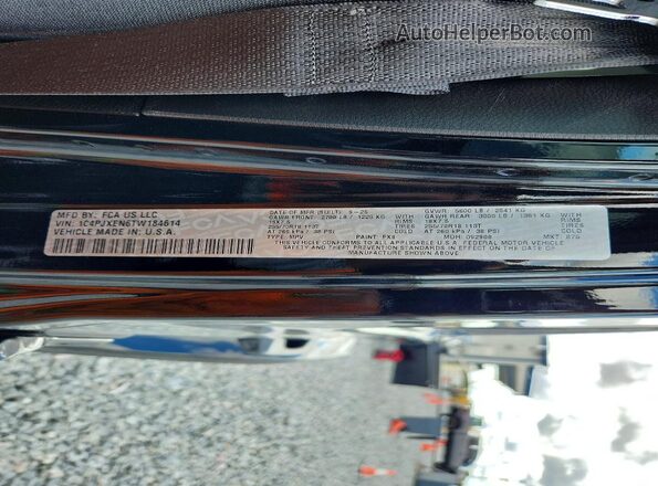 1C4PJXEN6TW184614 2026 JEEP WRANGLER Черный Вид наклейки с VIN-кодом