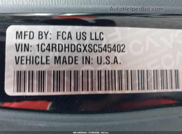 1C4RDHDGXSC545402 2025 DODGE DURANGO Black Вид підкапотного простору