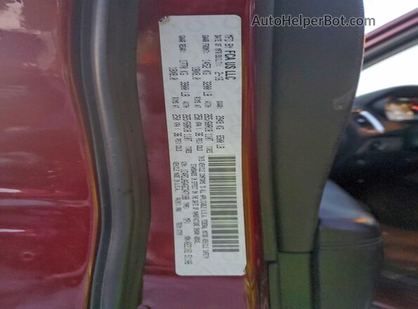 1C4RDJAG4GC347188 2016 DODGE DURANGO Бордовый Вид наклейки с VIN-кодом