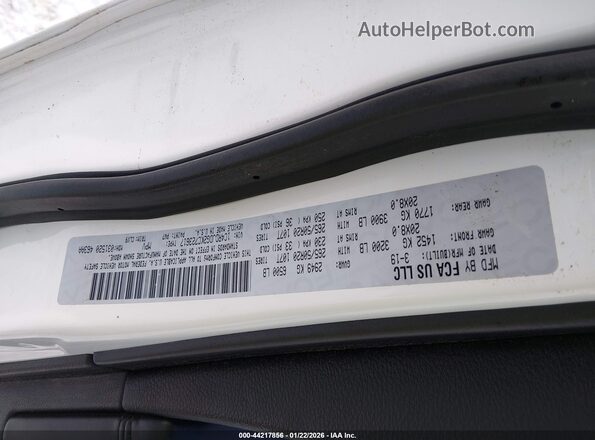1C4RDJDG2KC723617 2019 DODGE DURANGO Белый Вид подкапотного пространства