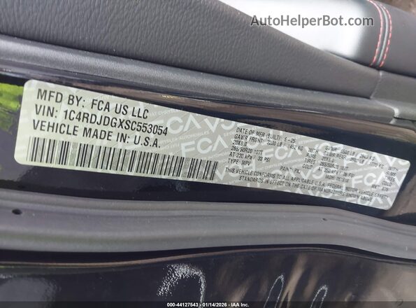 1C4RDJDGXSC553054 2025 DODGE DURANGO Черный Вид подкапотного пространства