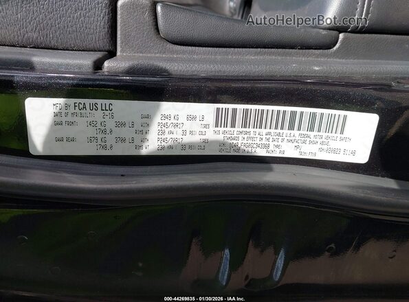 1C4RJFAG0GC343368 2016 JEEP GRAND CHEROKEE Черный Вид подкапотного пространства