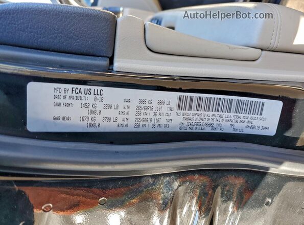 1C4RJFBT6JC465882 2018 JEEP GRAND Черный Вид наклейки с VIN-кодом
