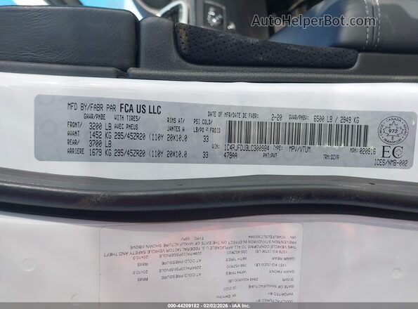 1C4RJFDJ3LC300984 2020 JEEP GRAND CHEROKEE White Вид підкапотного простору