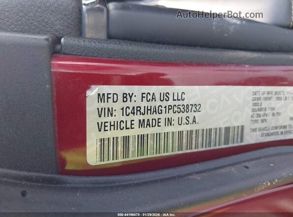 1C4RJHAG1PC538732 2023 JEEP GRAND CHEROKEE Красный Вид подкапотного пространства