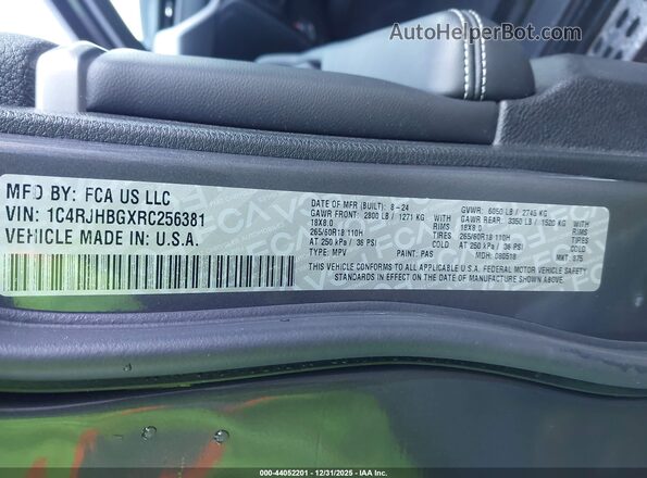 1C4RJHBGXRC256381 2024 JEEP GRAND CHEROKEE Серый Вид подкапотного пространства