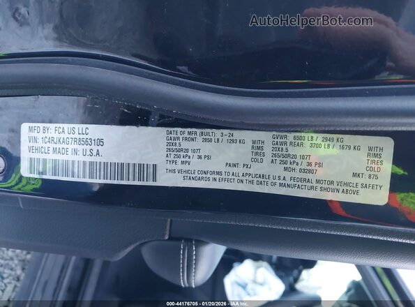 1C4RJKAG7R8563105 2024 JEEP GRAND CHEROKEE L Черный Вид подкапотного пространства