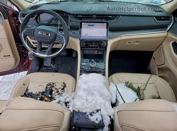 1C4RJKBG5N8587332 2022 JEEP GRAND Maroon Widok deski rozdzielczej