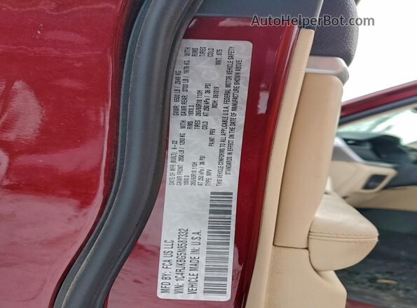 1C4RJKBG5N8587332 2022 JEEP GRAND Maroon Widok naklejki z numerem VIN