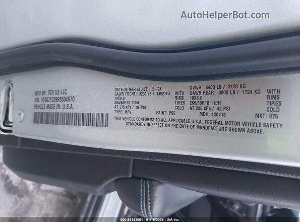 1C4RJYC69R8504970 2024 JEEP GRAND CHEROKEE 4XE Silver Engine compartment view