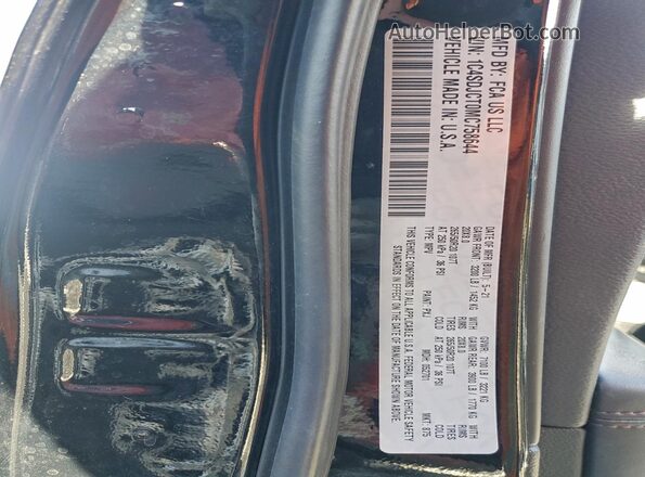1C4SDJCT0MC758644 2021 DODGE DURANGO Black Панорамний вид салону 360°
