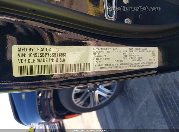 1C4SJSBP7SS511868 2025 JEEP WAGONEER L Черный Вид подкапотного пространства