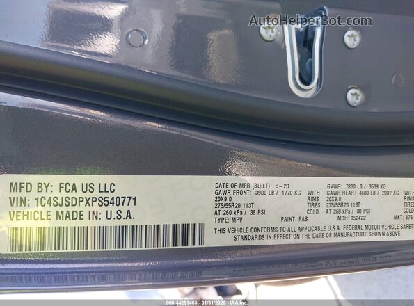 1C4SJSDPXPS540771 2023 JEEP WAGONEER L Gray Vista del compartimento del motor