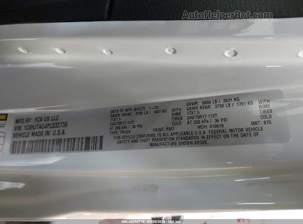 1C6HJTAG4PL532736 2023 JEEP GLADIATOR White Engine compartment view