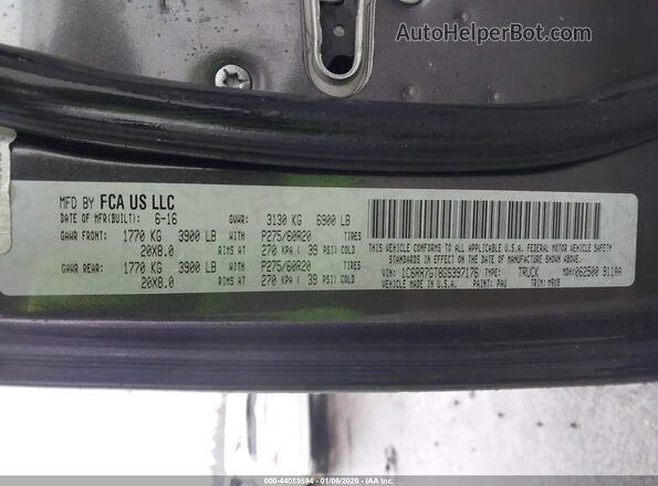 1C6RR7GT8GS397176 2016 RAM 1500 Черный Вид подкапотного пространства