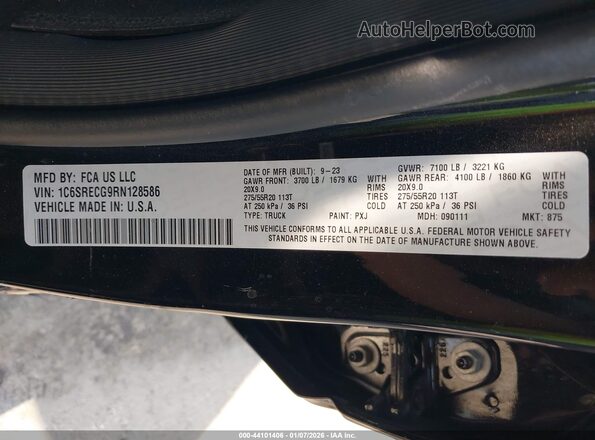 1C6SRECG9RN128586 2024 RAM 1500 Черный Вид подкапотного пространства