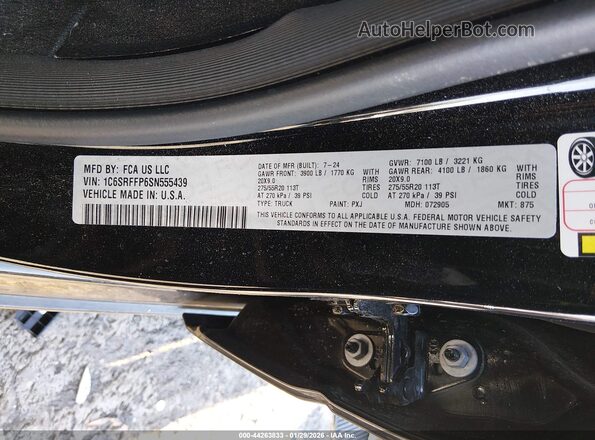 1C6SRFFP6SN555439 2025 RAM 1500 Черный Вид подкапотного пространства
