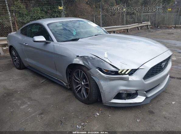 1FA6P8TH2H5273273 2017 FORD MUSTANG Серебряный Передняя правая четверть