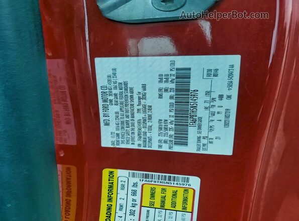 1FA6P8TH5N5145976 2022 FORD MUSTANG Красный Вид подкапотного пространства