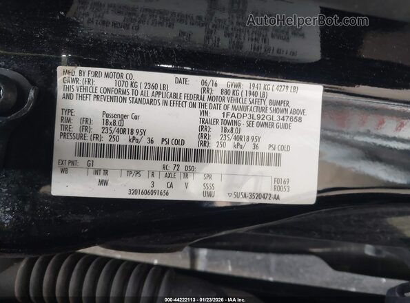 1FADP3L92GL347658 2016 FORD FOCUS ST Black Engine compartment view