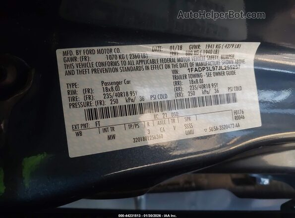1FADP3L97JL255257 2018 FORD FOCUS ST Синий Вид подкапотного пространства