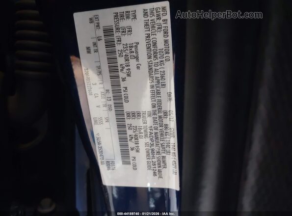 1FADP3L98HL281246 2017 FORD FOCUS ST Синий Вид подкапотного пространства