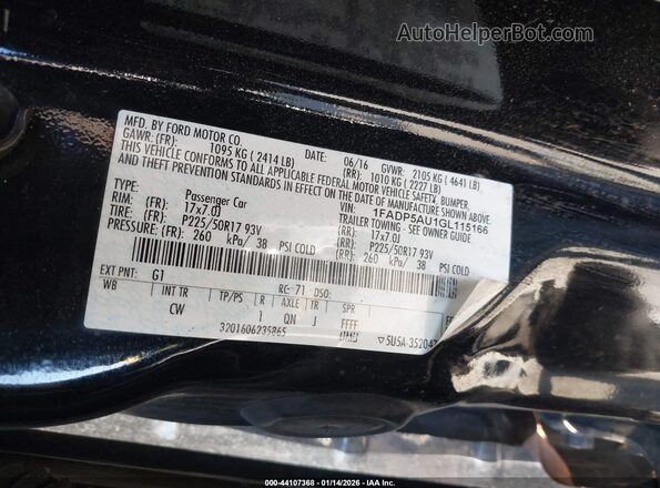 1FADP5AU1GL115166 2016 FORD C-MAX HYBRID Черный Вид подкапотного пространства