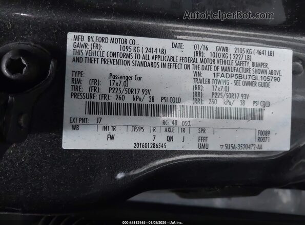 1FADP5BU7GL105790 2016 FORD C-MAX HYBRID Серый Вид подкапотного пространства