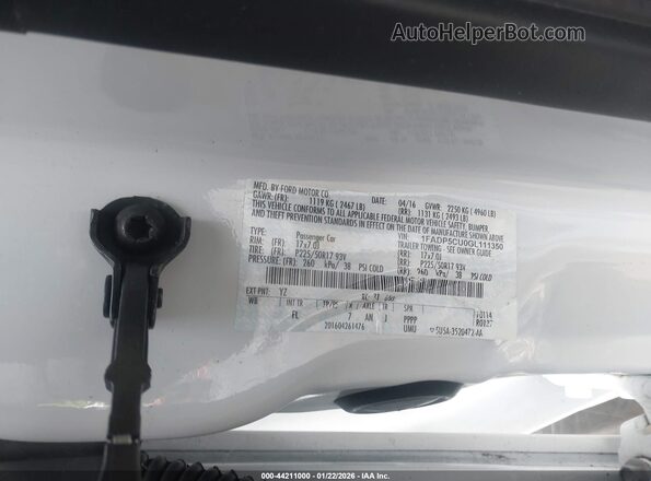 1FADP5CU0GL111350 2016 FORD C-MAX ENERGI White Widok komory silnika