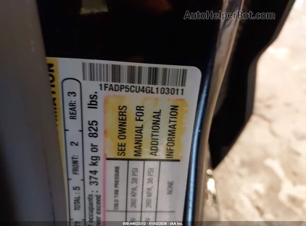 1FADP5CU4GL103011 2016 FORD C-MAX ENERGI Black Vista del compartimento del motor