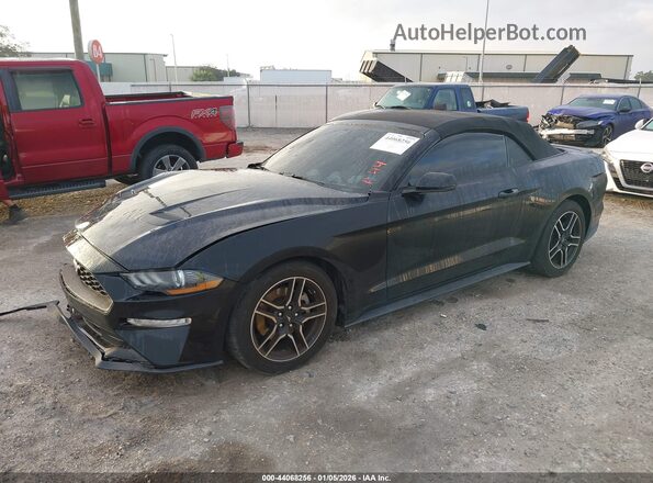 1FATP8UH0L5125519 2020 FORD MUSTANG Black წინა მარცხენა ხედი სამი მეოთხედიდან