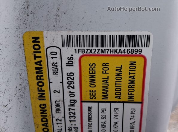 1FBZX2ZM7HKA46899 2017 FORD TRANSIT-350  