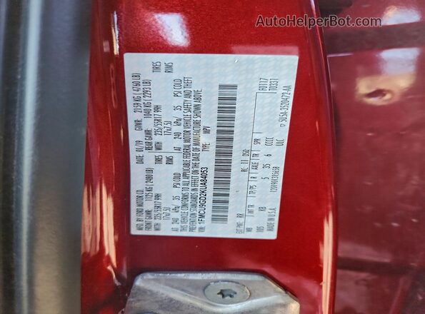 1FMCU9GD2KUA84053 2019 FORD ESCAPE Red Vista del compartimento del motor