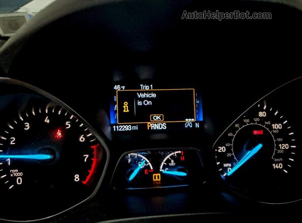 1FMCU9HD7KUB91887 2019 FORD ESCAPE Синий Вид щитка приборов