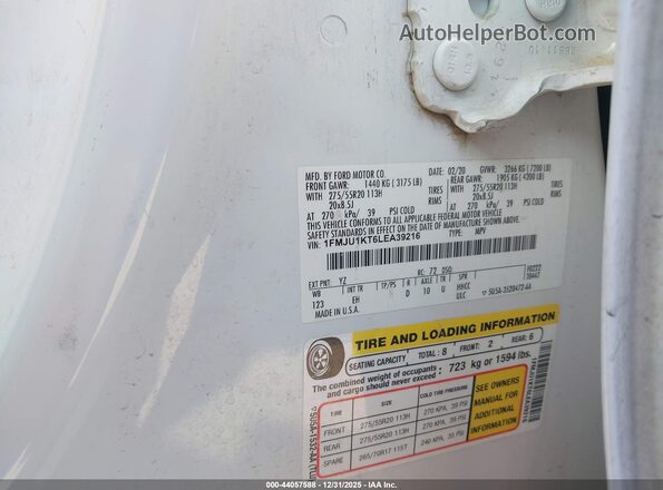 1FMJU1KT6LEA39216 2020 FORD EXPEDITION Белый Вид подкапотного пространства