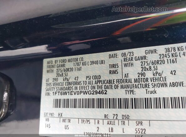 1FT6W1EV0PWG29462 2023 FORD F-150 LIGHTNING Dark Blue Вид подкапотного пространства