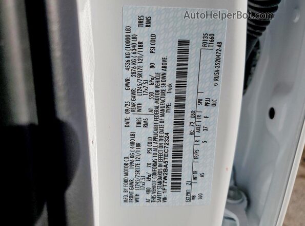 1FT7W2BA5TEC72324 2026 FORD F250 Белый Вид наклейки с VIN-кодом