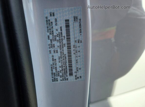 1FT8W2BN7PED16675 2023 FORD F250 White Vista de la etiqueta del VIN