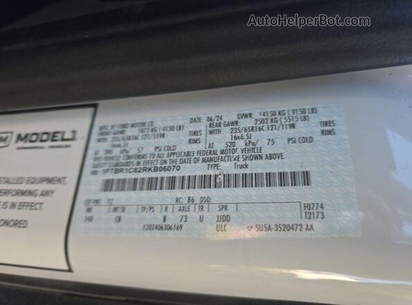 1FTBR1C82RKB06070 2024 FORD TRANSIT-250  