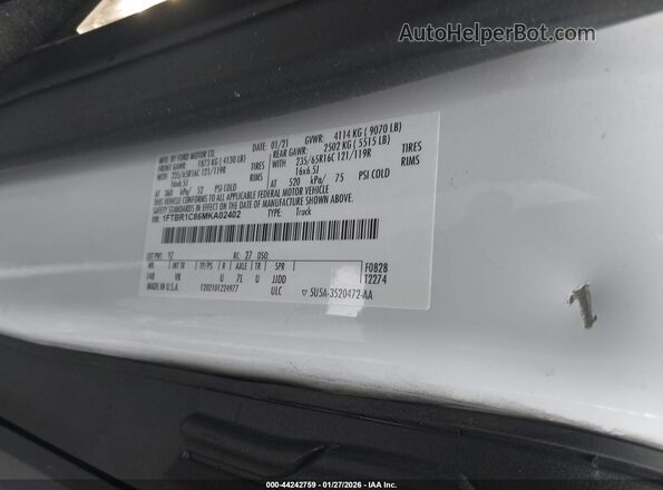 1FTBR1C86MKA02402 2021 FORD TRANSIT-250 Белый Вид подкапотного пространства