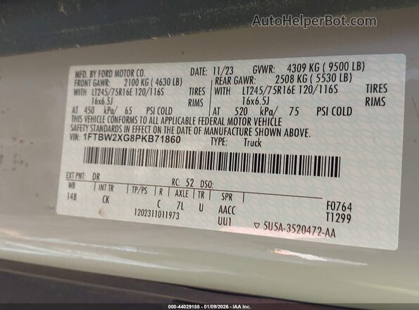 1FTBW2XG8PKB71860 2023 FORD TRANSIT-350 Gray Widok komory silnika