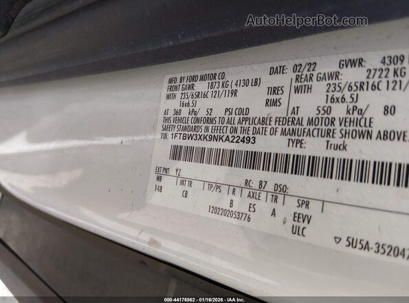 1FTBW3XK9NKA22493 2022 FORD E-TRANSIT-350 CARGO VAN Белый Вид подкапотного пространства